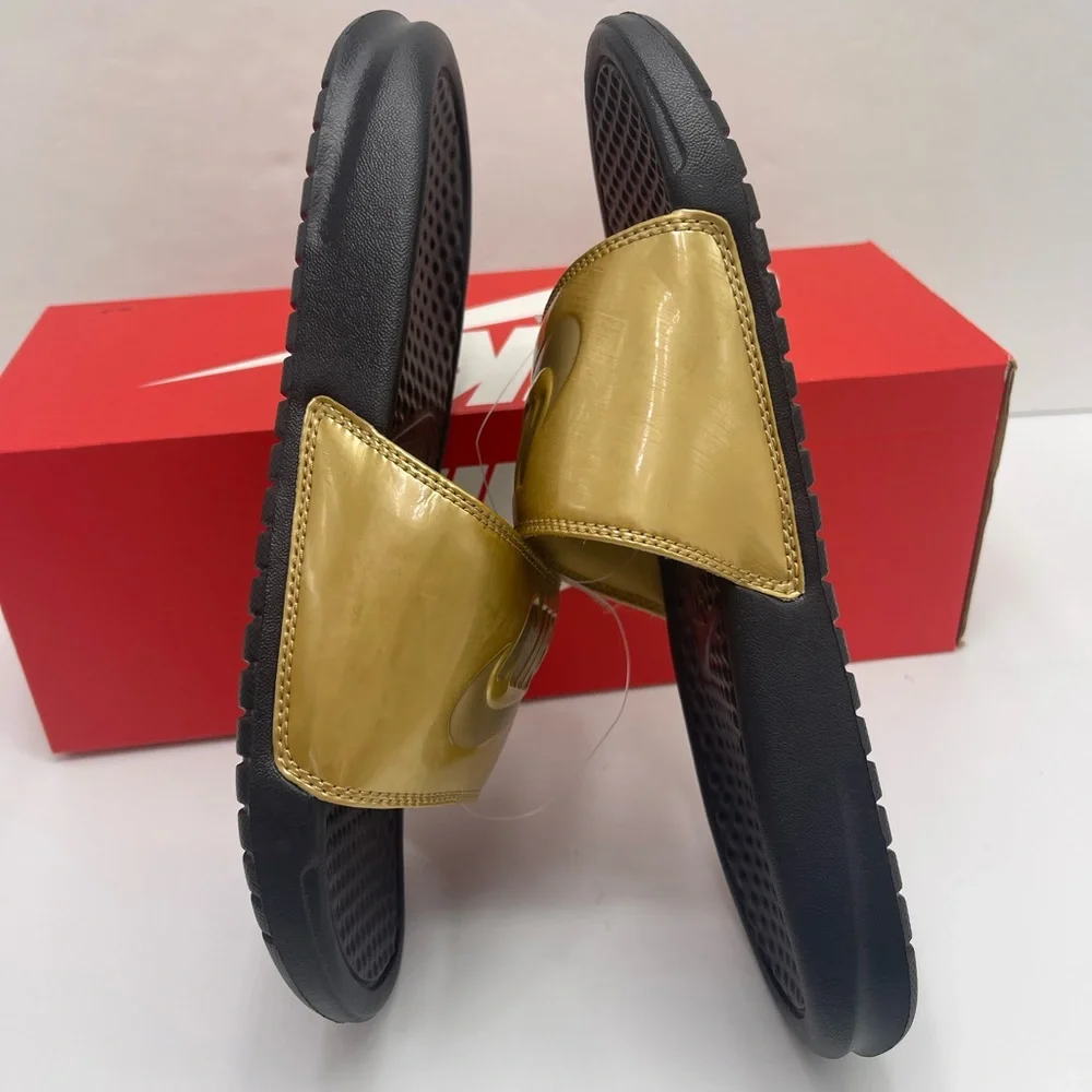 Nike WMNS Black and Gold Slide Sandals - Picture 11 of 16